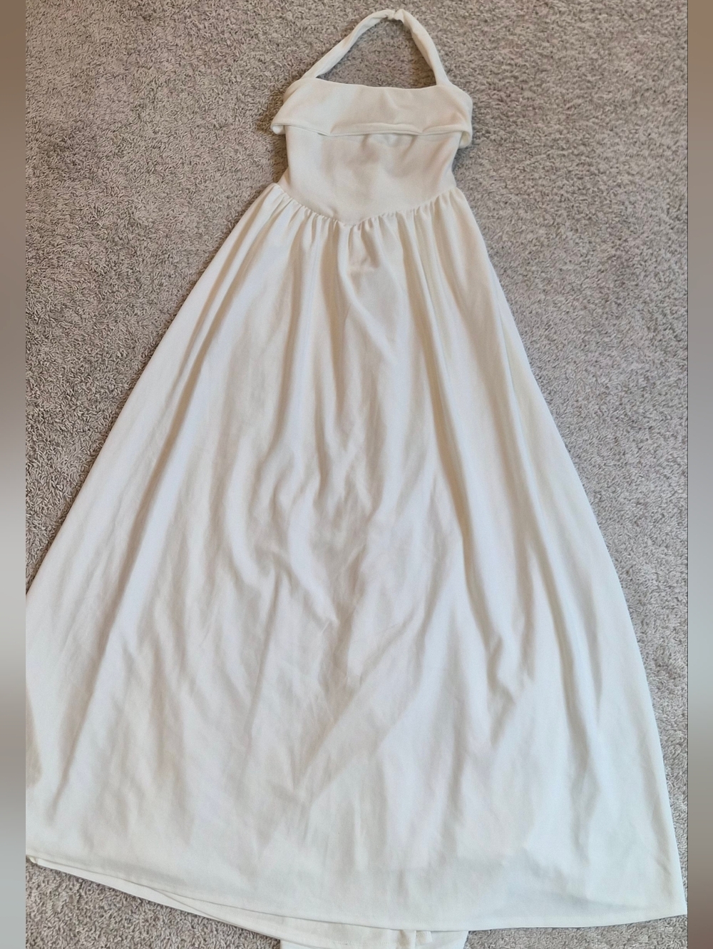 Lulu's White Halter Empire-Waist Wedding Gown - Picture 5 of 14